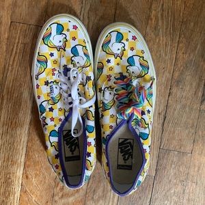 Checkerboard + Unicorn vans